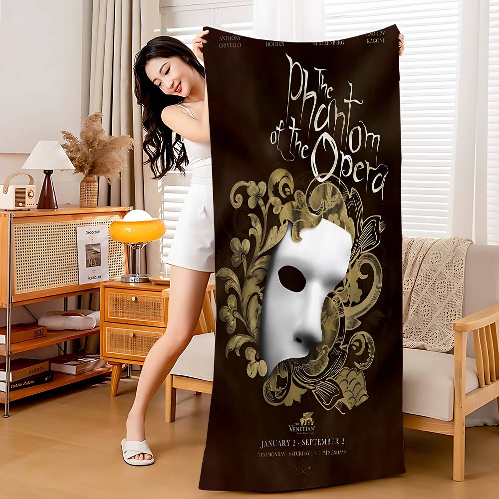 

Musical The Phantom Of The Opera Beach Towel Colorful Bath Towels For Girl Microfiber Quick Dry Sand Free Beach Yoga Spa W40*H60(CM)