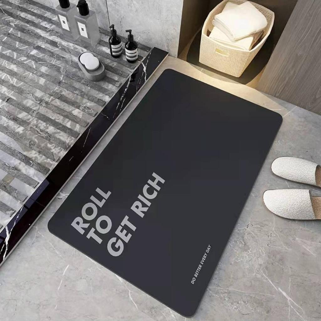 Simple and Creative Diatom Mud Soft Cushion Bathroom Washroom Door Moisture-wicking Easy To Dry Foot Mat Entry Door Slip-resistant Mat
