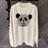 Plush Panda Women's Autumn/Winter Retro Loose Mid-Length Wool Sweater