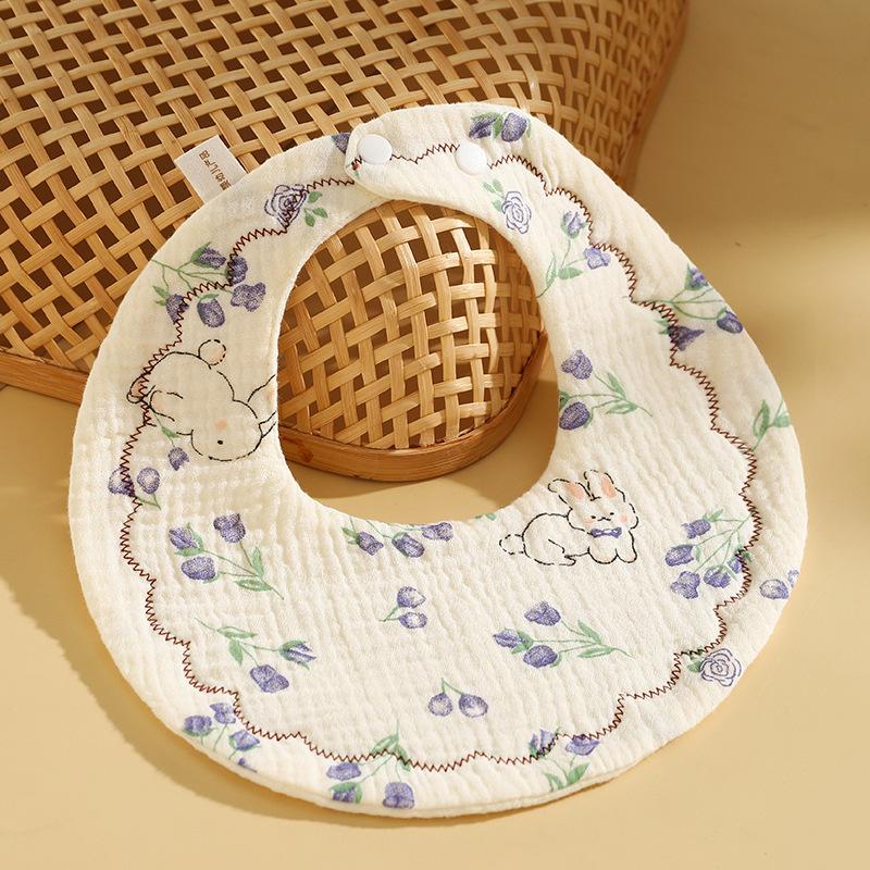 Newborn 6 Layer Gauze Bibs Ultra Soft Absorbent Anti Spit Up Cartoon Baby Drool Bibs Breathable And Comfortable For Infants