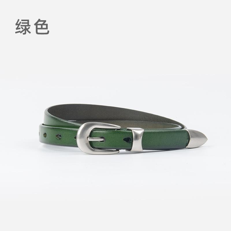 

Новый женский ретро европейский и американский повседневный ремень из воловьей кожи с тонким поясом, пряжка из сплава, индивидуальный джинсовый ремень 105cm