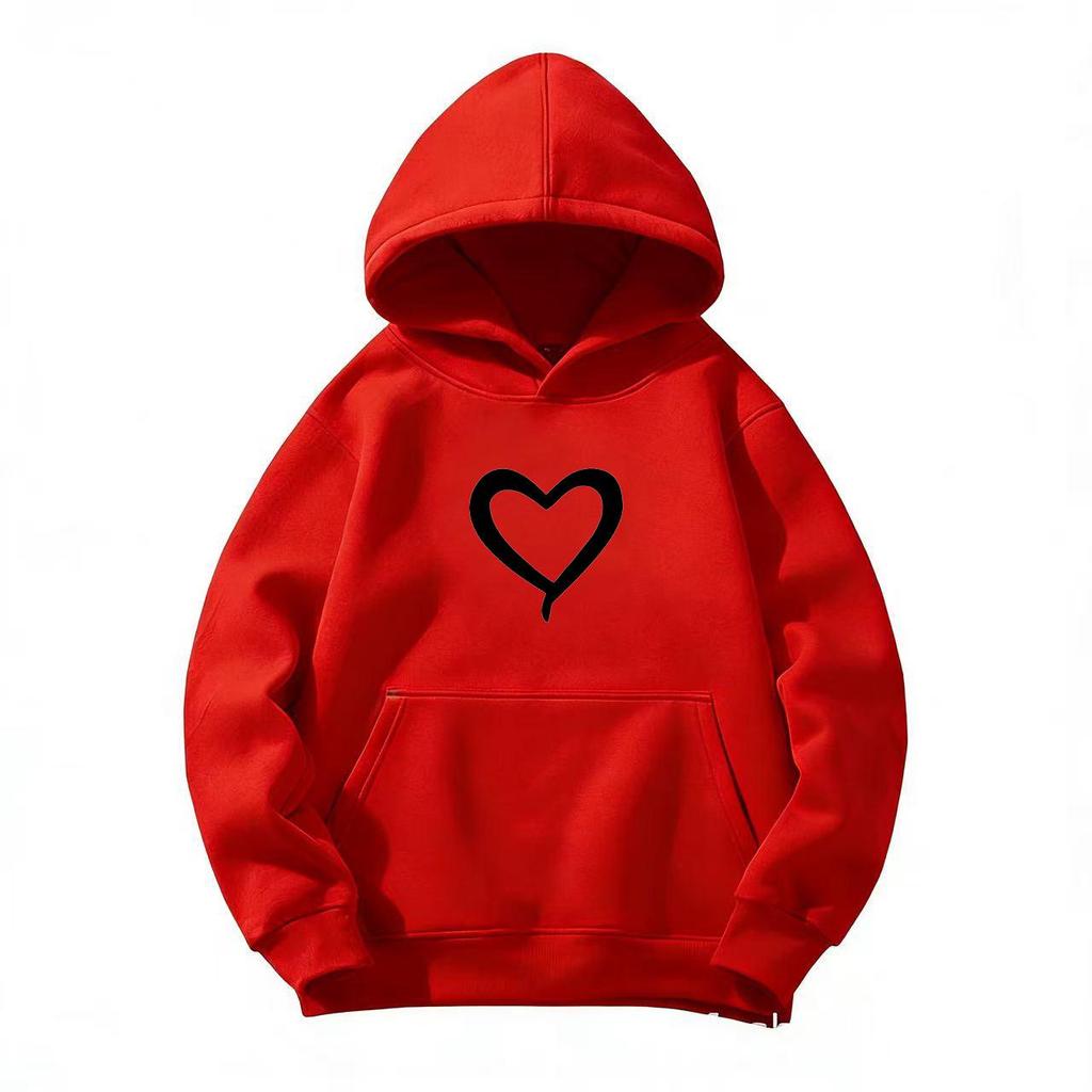 Unisex Kinder Gemütlicher Herz-Fleece-Hoodie - Lässiges Herbst-/Winter-Mode-Sweatshirt