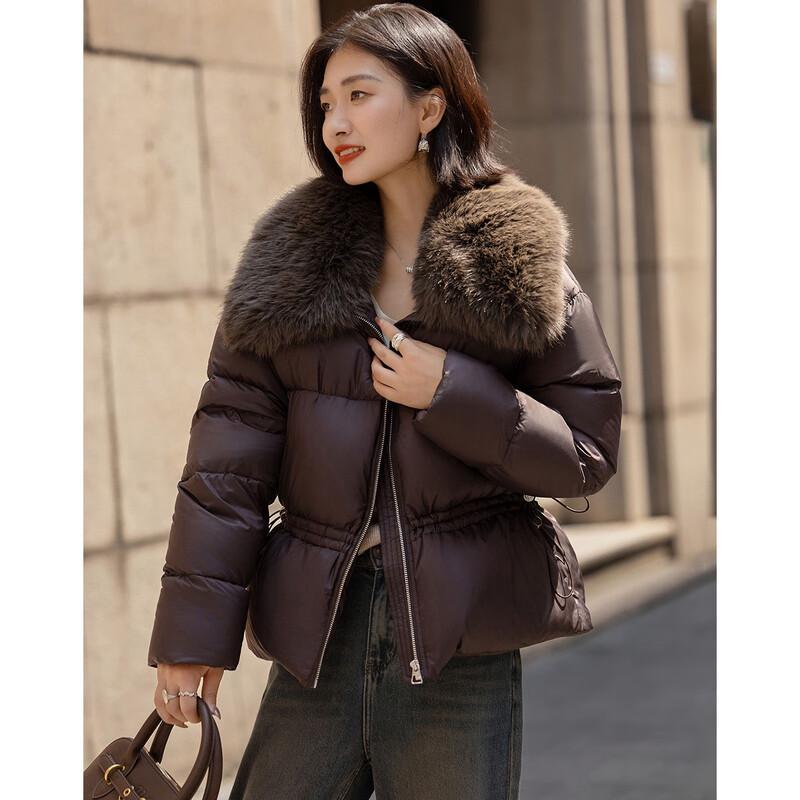 Demana Women's Detachable Fur Collar Duck Down Jacket