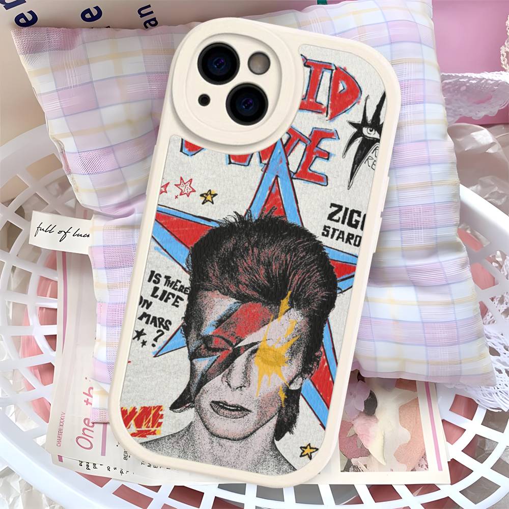 

D-David Singer B-Bowie Phone Case Hard Leather For iPhone 14 13 16 Mini 15 14 11 12 Pro Max Plus Fundas iPhone 14 plus