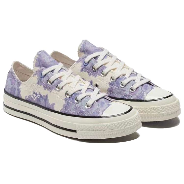 Converse Chuck 70 Low Floral Men Sneakers Cream Beige Purple 570581C