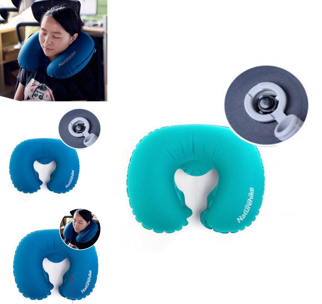 Inflatable U Shaped Travel Pillow With Ice Silk Cover For Adults Comfort And Support