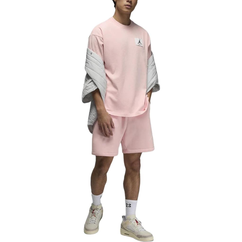 Jordan Flight Essentials T Shirts Men's Pink Crew Neck Moderate DZ0605-622