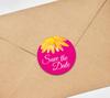Darling Souvenir 45 Pcs Round Envelope Seal Black Aster Flower Save The Date Stickers DIY-1.6