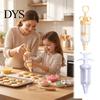 Easy Grip Icing Dispenser Cake Decorating Kit with 8 Interchangeable Nozzles, Cream Frosting Decorator Tool, Transparent Handheld Tool Barrel