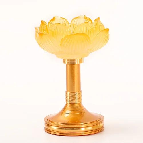 Barevný glazovaný lotosový svícen, držák na máslovou lampu, vysoký svícen, dekorace Buddhy, chrám, buddhistické potřeby