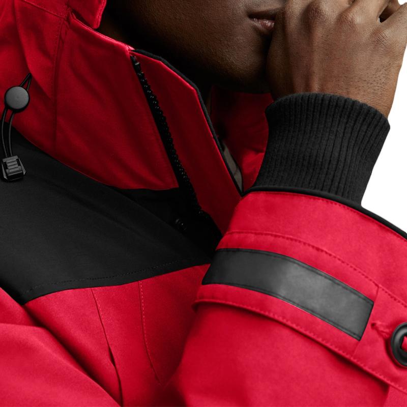 Canada Goose Down Jackets Men's Red Hooded Moderate Parka Down Jacket 9513M-11