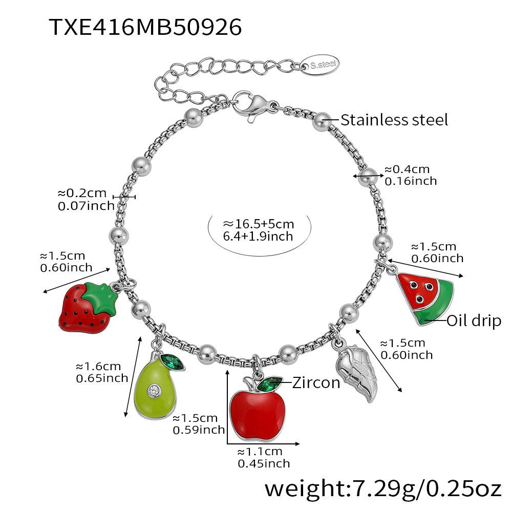 Qiong Yao Drip Glaze Multi-Pendant 18K Gold-Plated Bracelet Jewelry Set