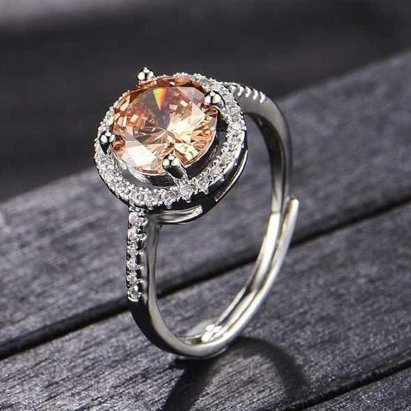 Sace Gems Inel clasic din zircon din aliaj de cupru Bijuterii pentru doamne Cadou de petrecere de promisiune de nuntă Deschis