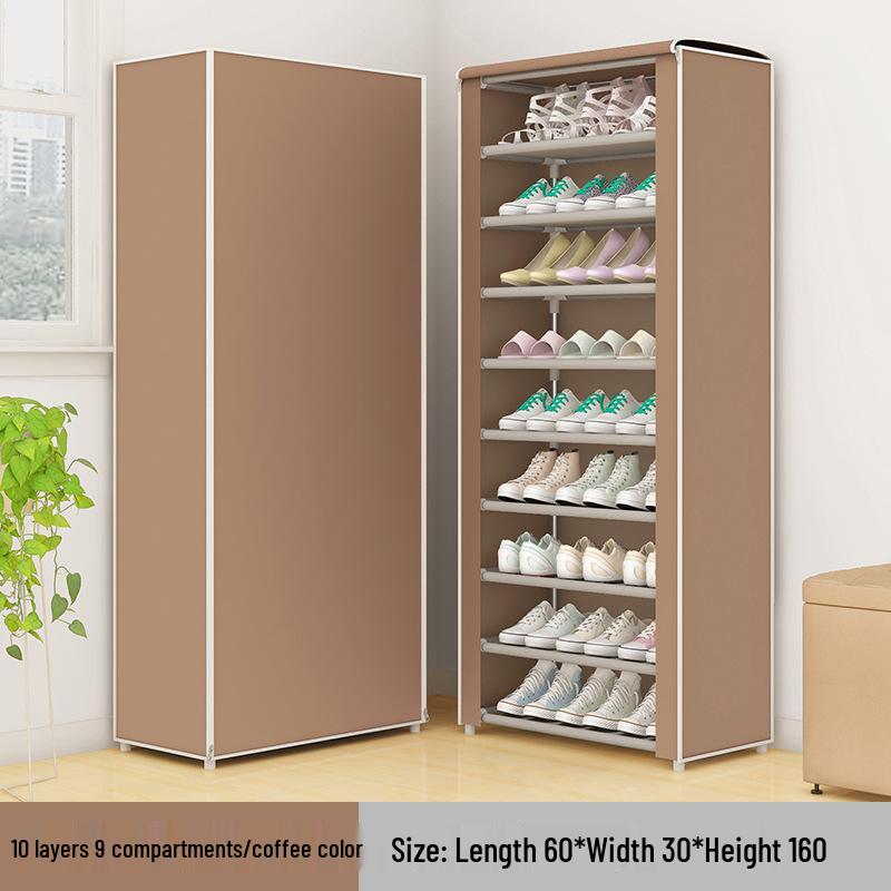 Изящный многослойный пылезащитный шкаф для обуви со стальным каркасом Assembled
