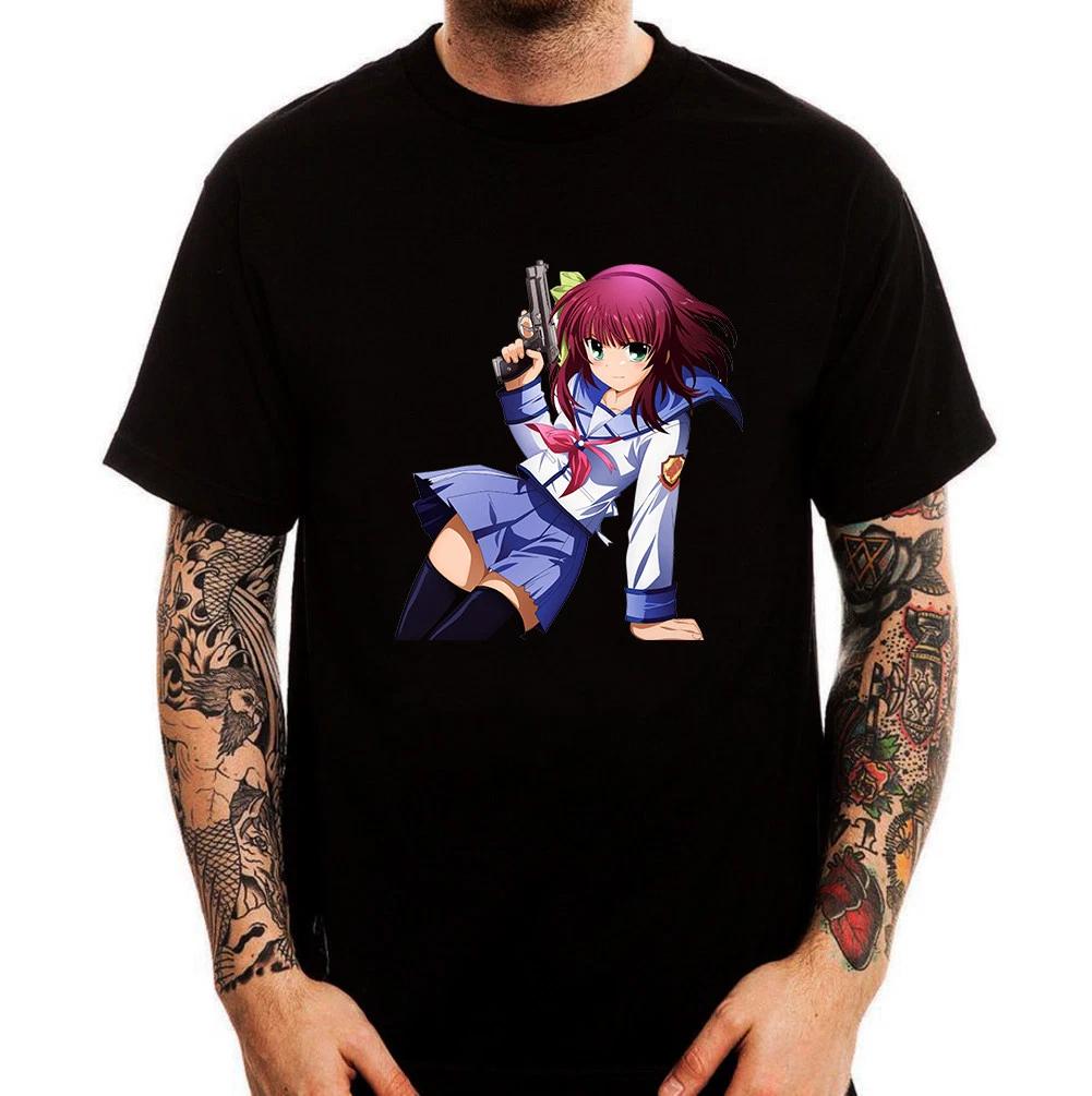 Angel Beats Anime Manga Girl Yuri Nakamura Printed Cotton T-Shirt Top Tee 100