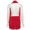 Women's Deep V-Neck Halter Backless Bodycon Dress - European & American Style