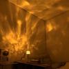 High Footed LED Atmosphere Desk Lamp Water Ripple Romantic Projection Night Light Touch/Remote Control Non-slip Bottom