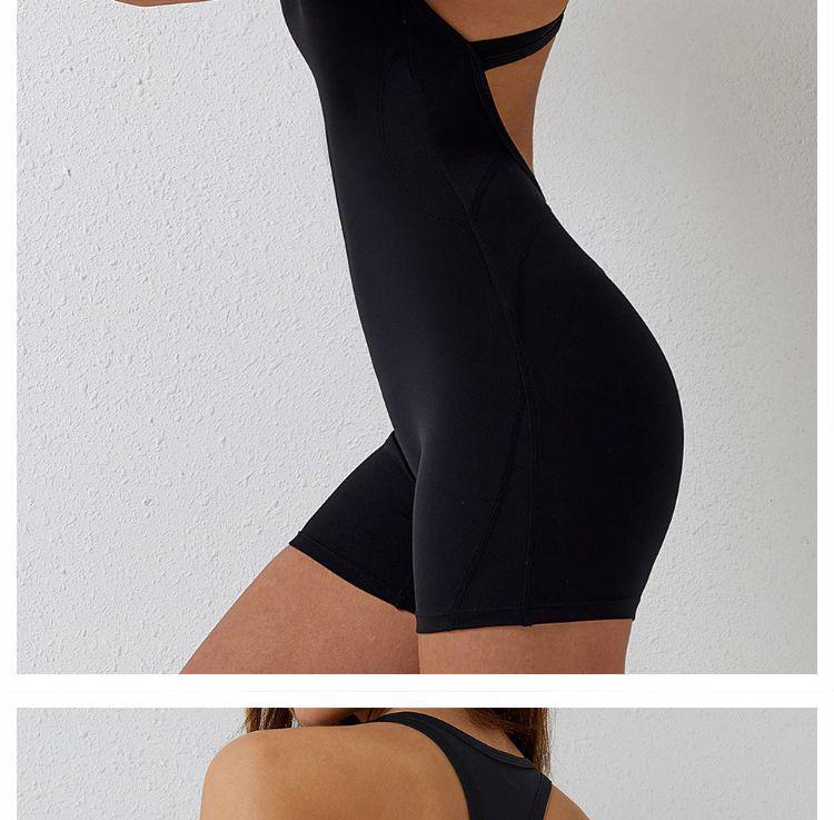 Women's Backless High-Waisted Slimming Yoga Bodysuit with Chest Pads - Stylish for Southeast Asia, European, and American Fashion