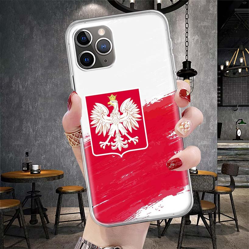 

Мягкий чехол для телефона с флагом Польши для IPhone 11 17 Air 16E 16 Pro Max 15 + 14 Plus 13 Mini 12 Apple 7 SE 8 Fundas Coque 11 17 Air 16E iPhone 13 Pro Max