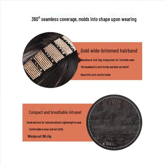 Damen-Haarreif mit Strasssteinen und lockigem Haar mit Pony - Volumensteigerndes Haarteil zum Kaschieren von weißem Haar