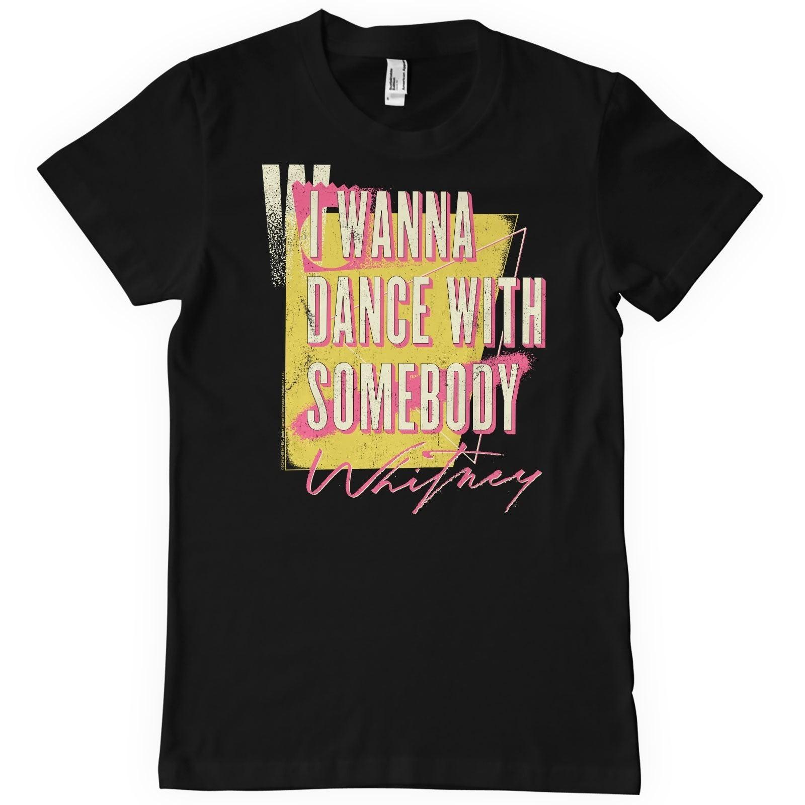 Licensed Whitney Houston I Wanna Dance With Somebody Washed Mens T-Shirt XXXL