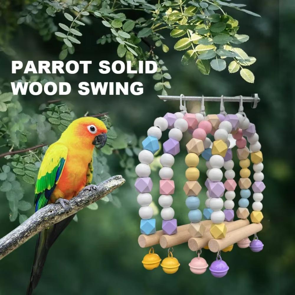 Non-slip Parrot Swing Hanging Training Stand Holder Perch Climbing Toy Bird Swing Toys  Cockatiel