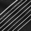Rinntin Zinc Alloy Sterling Zinc Alloy Italian 2.6/3.7/5.0mm Flat Mariner Chain Necklace for Women Men Fashion Neck Chain Zircon SC78