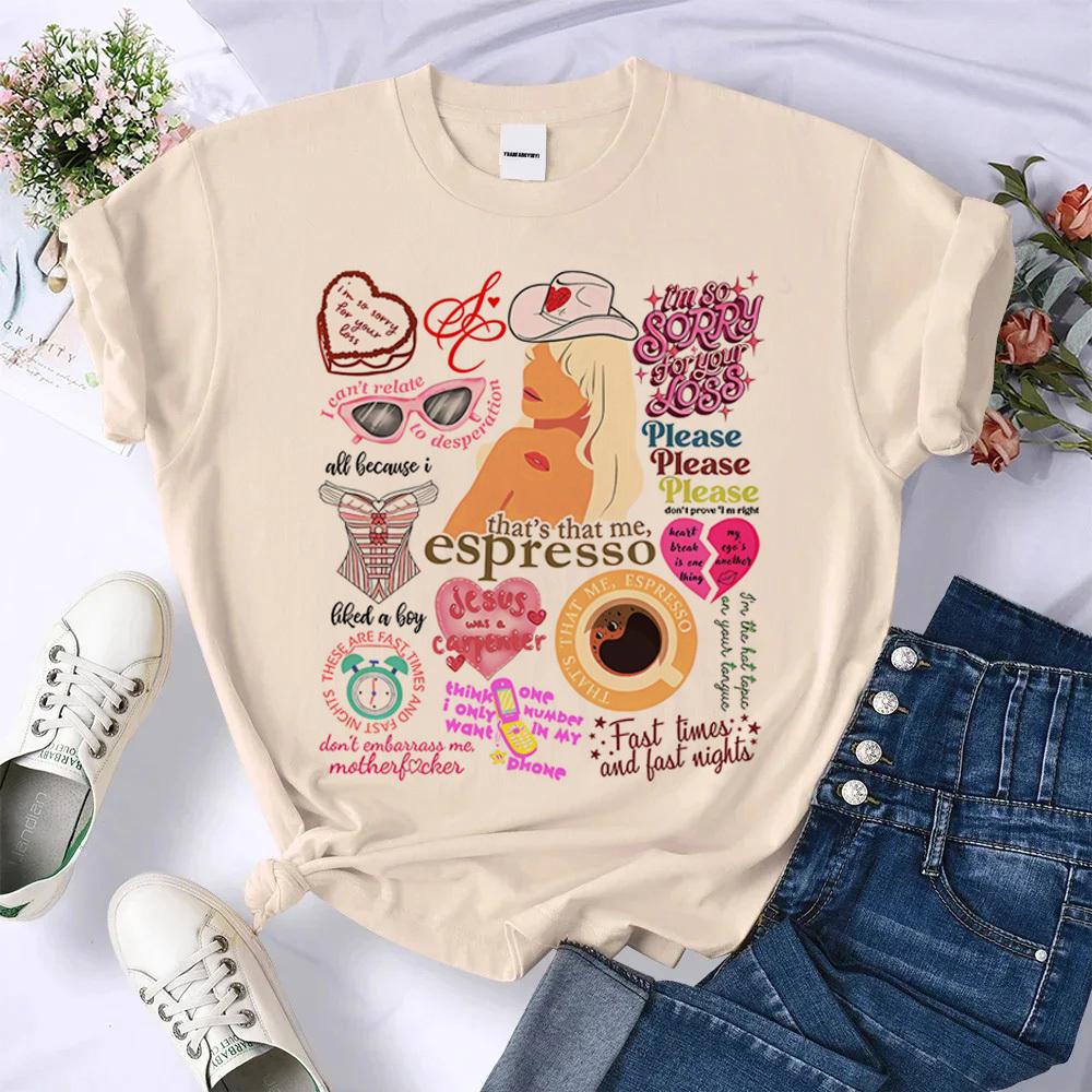 Футболка Sabrina Carpenter женская Гранж Поп-культура Женская Цифровой графический t-shirt хип-хоп Пастельный Готический Поп-культура Дышащая S