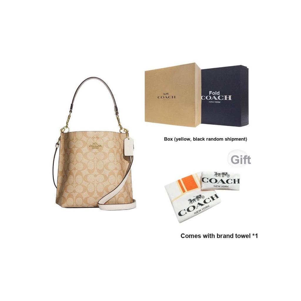 Coach Mollie Classic Metal Logo Bucket Bag Women Handbags Khaki CA582-IMDQC