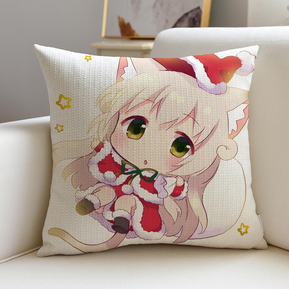 Gentle NNyanko DaysS Cushion Cover Breathable and Skinfriendly Linen Pillowcase Square Removable and Washable Cushion