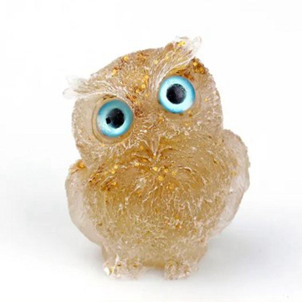 

Натуральный хрустальный камень, гравийный орнамент, сова, поделки с животными, маленькие фигурки ручной работы, сделай сам, декор стола из смолы, домашний декор, собирать подарки