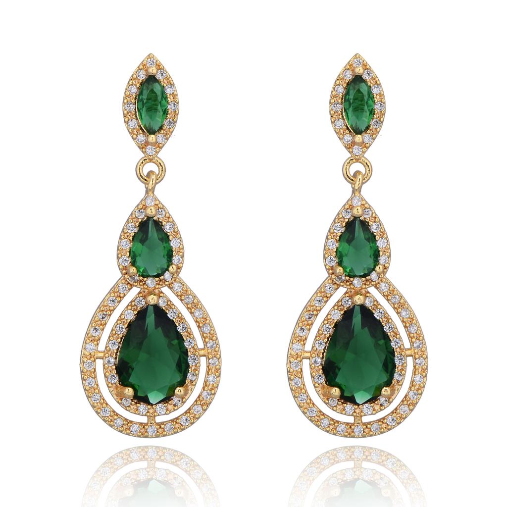 Luxury Full Paved Zircon Teardrop Earrings For Women Super Sparkly Elegant Studs For Evening Party High End Jewelry
