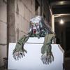 Espositore Animatronico Strisciante di Halloween con Azione Attivata dal Suono, Faccia Rossa Luminosa e Stile Spaventoso da Pavimento per Portico