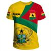 GHANA Flagge 3D-Druck Sport Schnelltrocknend Atmungsaktiv Herren T-Shirt Outdoor Fußballtrikot Fan Club
