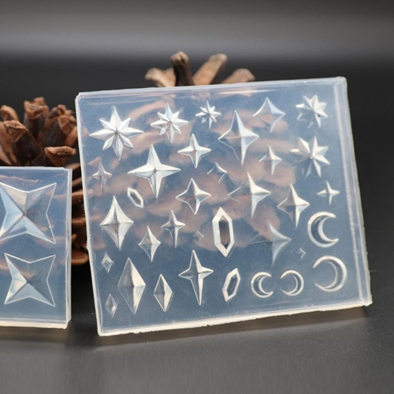 2Pcs/Set  Silicone Mold Amond Shaped Stones Mould Unique Epoxy Resin Jewelry Making Molds for Y Enthusiasts