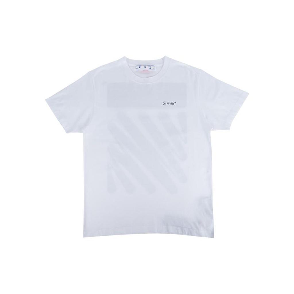 Off-White Wave Diag Slim Short-Sleeve Tee White/Black Men Tops OMAA027S22JER0100110