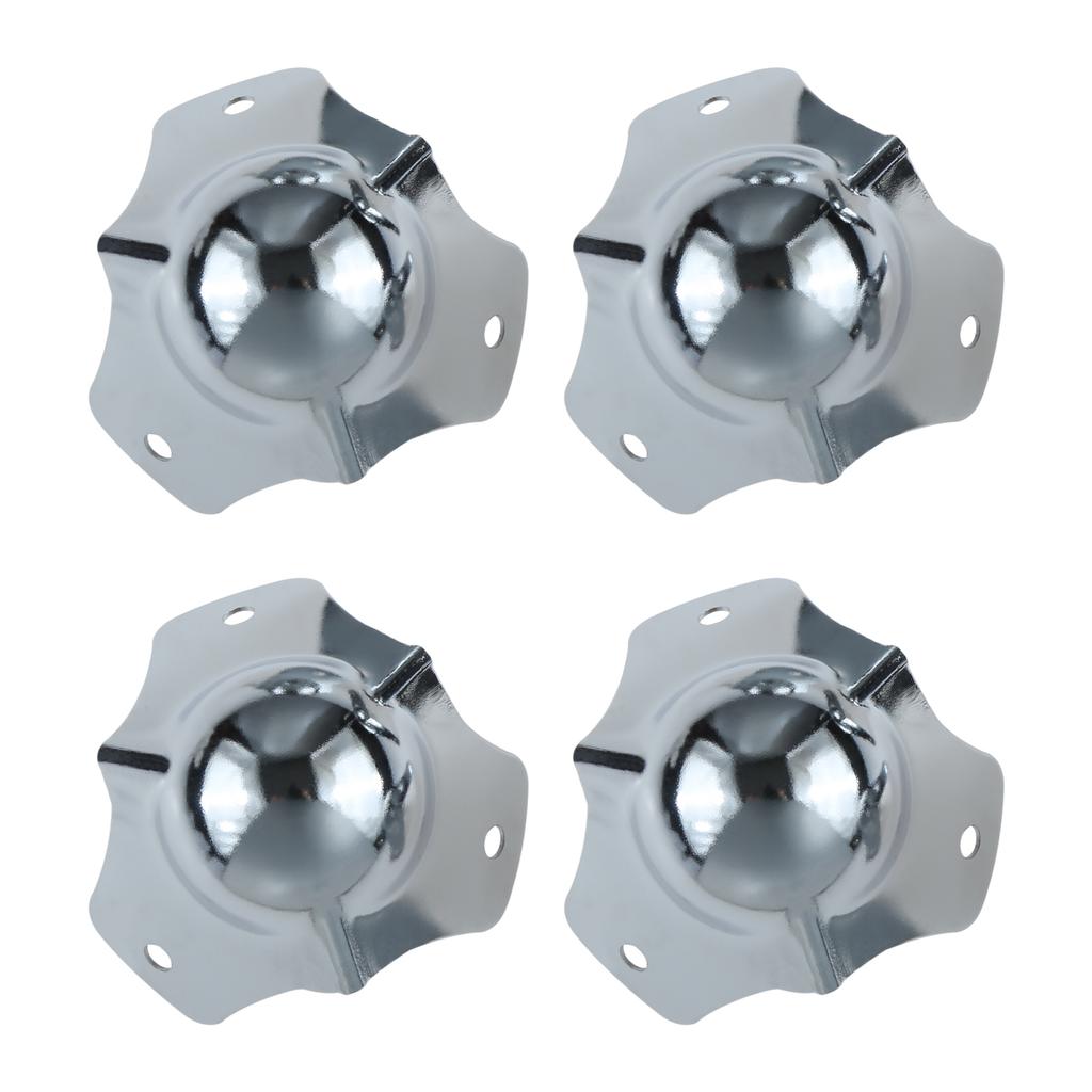 4pcs Flight Audio Case Spherical Wrap Corner 68mm Metal Pressed Concave Ball Protector Silver Decor Luggage Aluminum Box Speaker