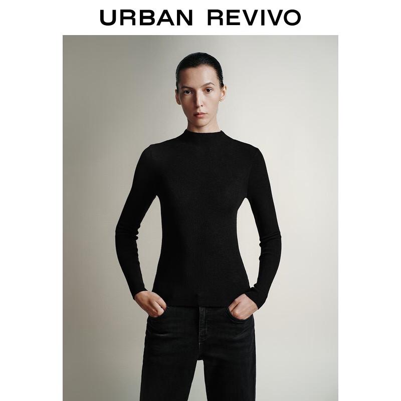 UR Damen Einfarbiges Rundhals Langarm Strickoberteil