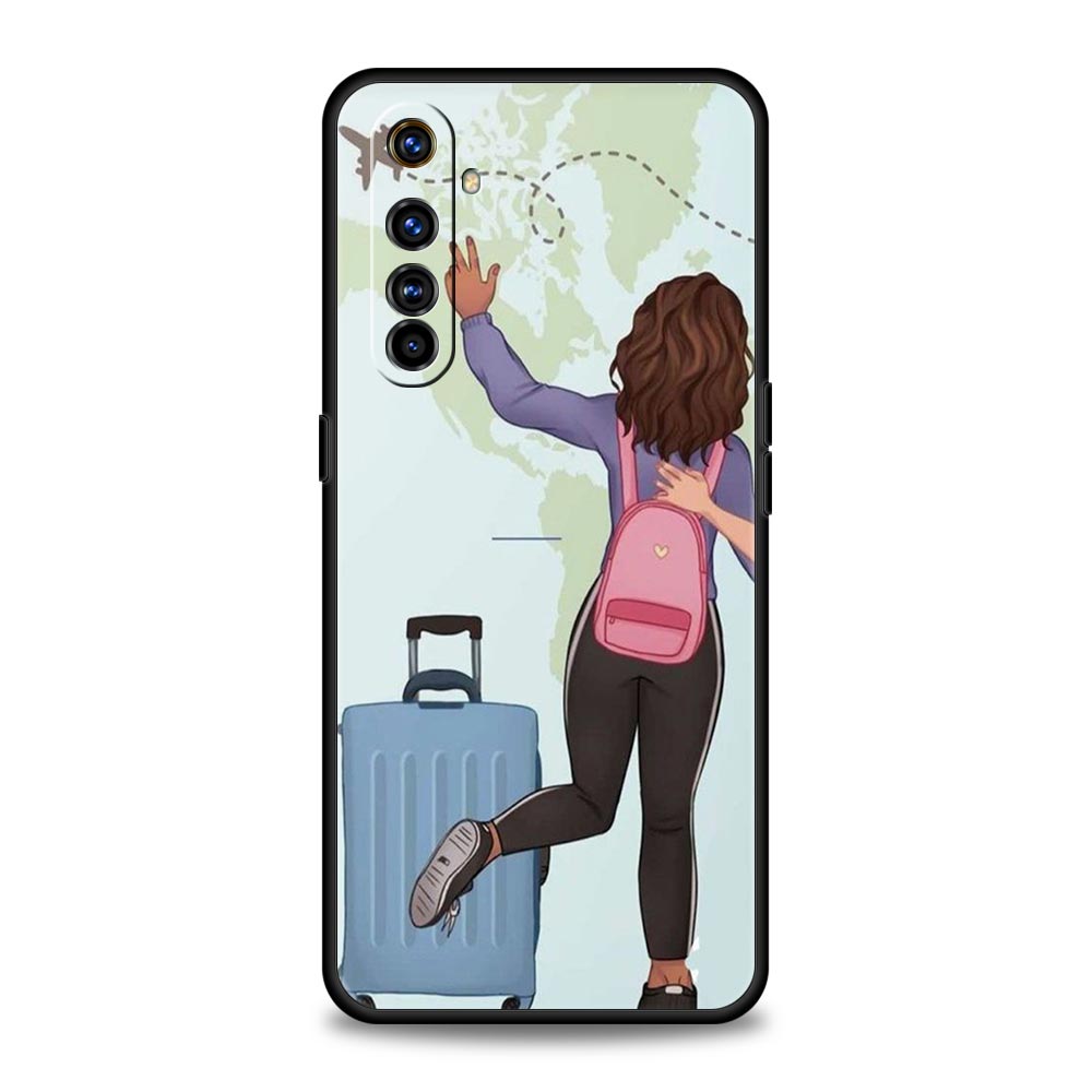 Módní letadla mapa světa cestovní kryt pro Realme GT Neo 2 3T telefon pouzdro pro Realme 11 10 9 8 5G 7 6 GT2 Pro Plus C21 C11 C25 C35 kryt