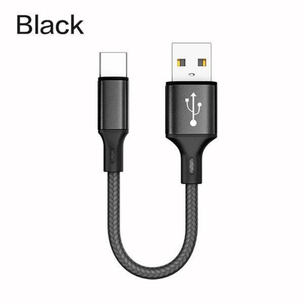 Fast Charging Nylon Braided USB C To Micro USB Data Sync Cable 25CM Compatible with Smartphones Tablets Durable and Flexible