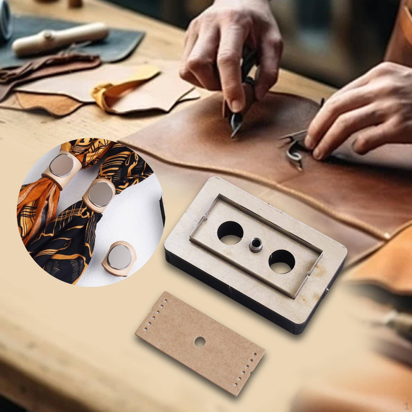 

Резак для пряжек для одежды, прочный портативный шаблон для пробивки колец для шарфов для начинающих 67x31mm