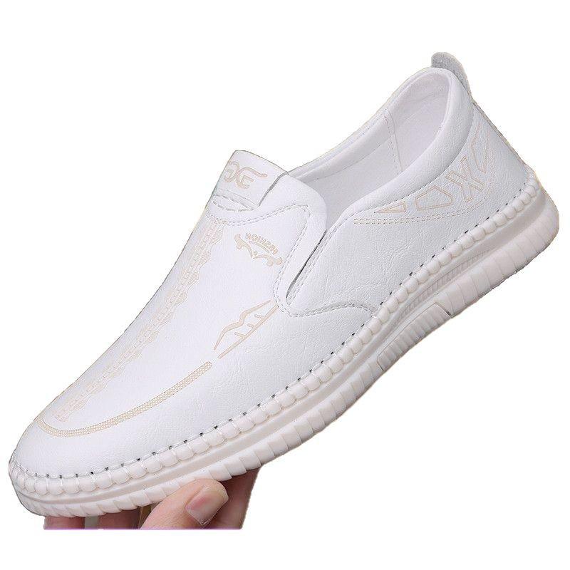 Fashion Summer Autumn Soft Leather Shoes for Men Fashion Soft Sole Business Casual Shoes Male Solid Color Light Loafers Man