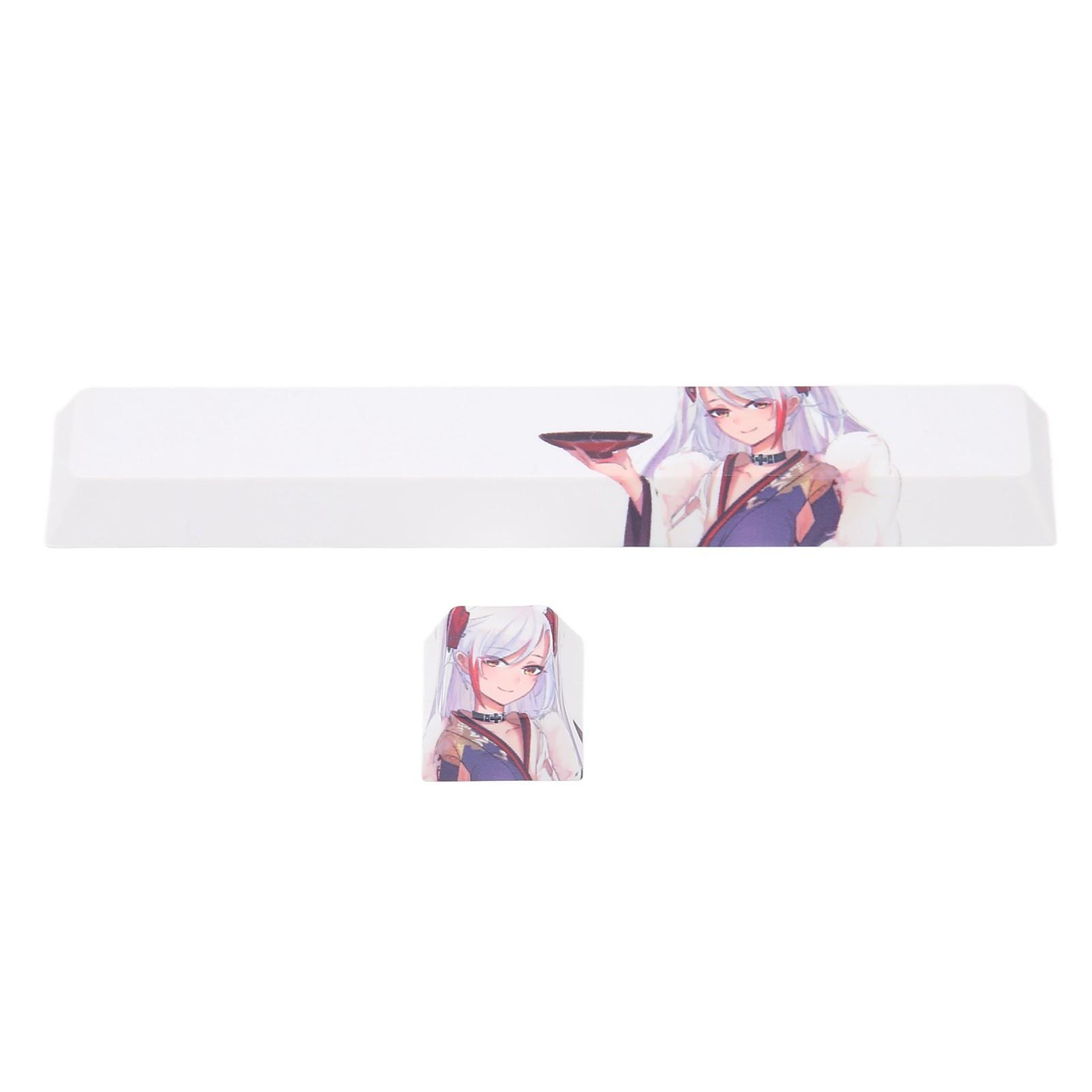 

2pcs Custom Keycaps Durable PBT Cute Girl Pattern Easy Replaceable Decorative Supplies for Mechanical Keyboards