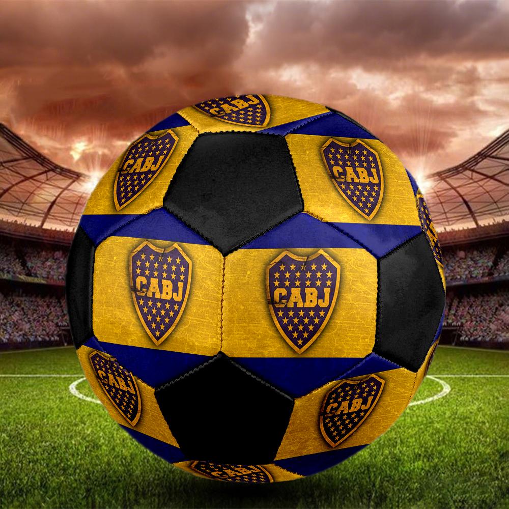 Pallone da Calcio Boca Juniors, colorato, adatto a tutte le età, cucito a macchina, materiale PVC, qualità da competizione, resistente e con elevato rimbalzo