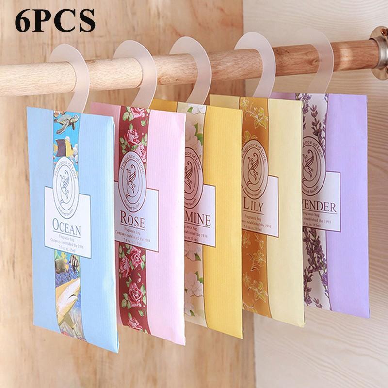 Rose Aroma Bags Jasmine Lavender 6Pcs Air Freshener Hanging Natural Smell