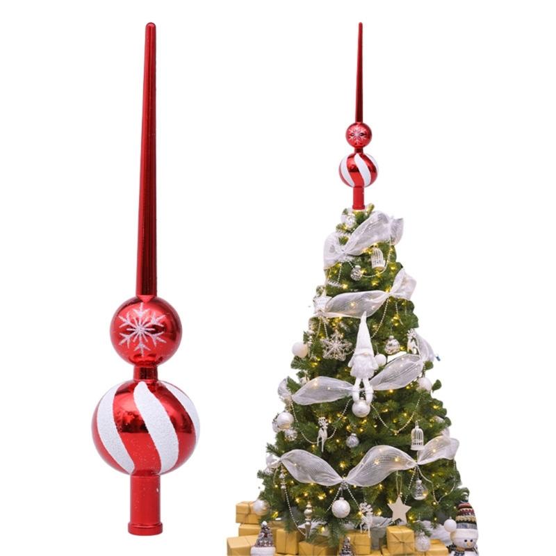 Festival Holiday Tree Top 28cm Metallic Color Gourd Shape Christmas Tree Top Decoration for Indoor and Outdoor Use