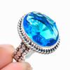 Swiss Blue Topaz Gemstone 925 Sterling Silver Jewelry Ring Size 8 O612