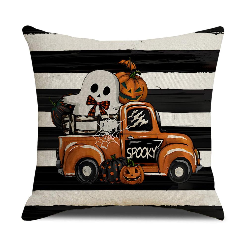 New Halloween Pillow Cover Black Pumpkin Ghost Horror Car Party Cushion Sofa Pillow Cover