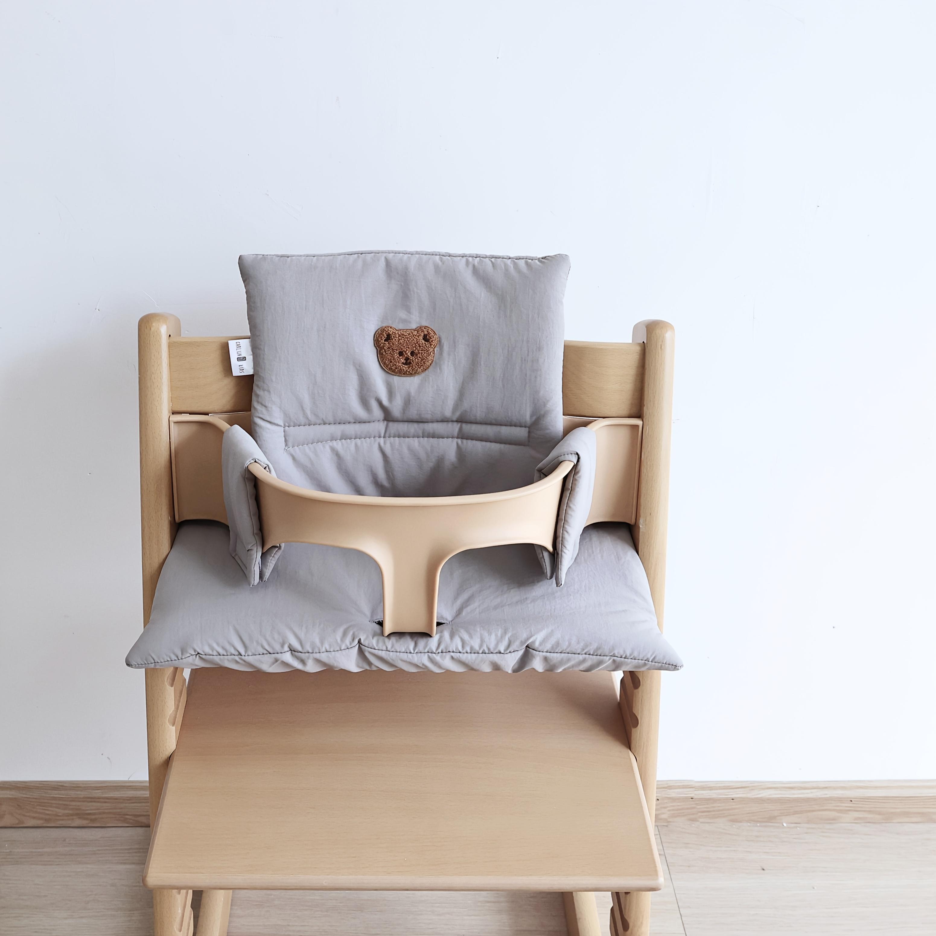 

New solid color children s dining chair seat cushion baby eating breathable seat cushion baby growth chair cushion accessories hotel family gray bear dining chair cushion