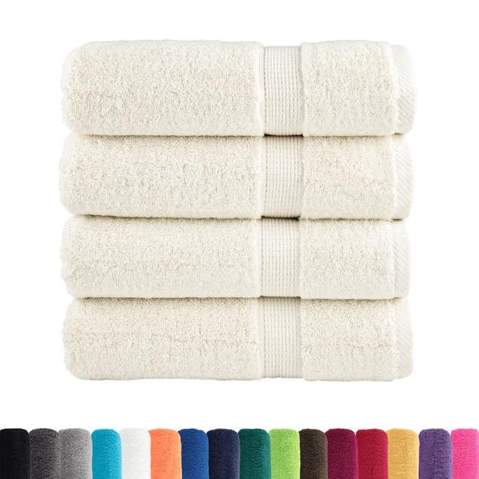 VidaXL Serviettes de Bain de Qualité Supérieure 4 pcs, Serviettes de Douche, Draps de Bain, Serviettes d'Invité de Toilette, 137480